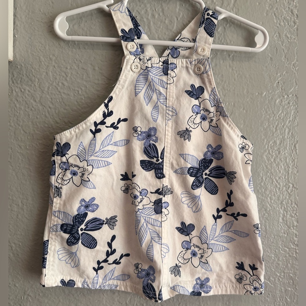 Carters blue floral white cotton dress